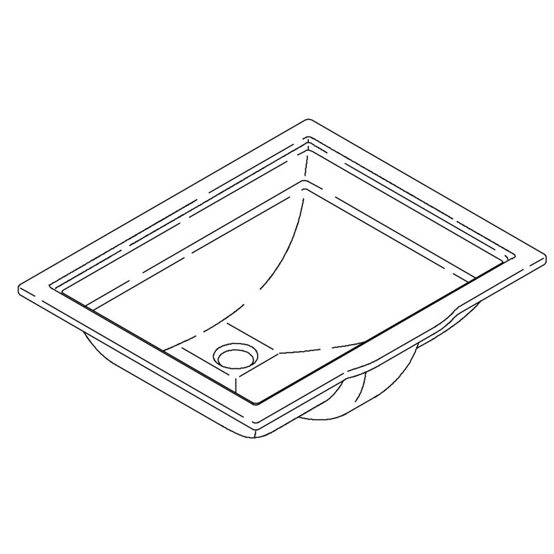 K23390,96 Kohler Memoirs® Vitreous China Rectangular Undermount Bathroom Sink with Overflow